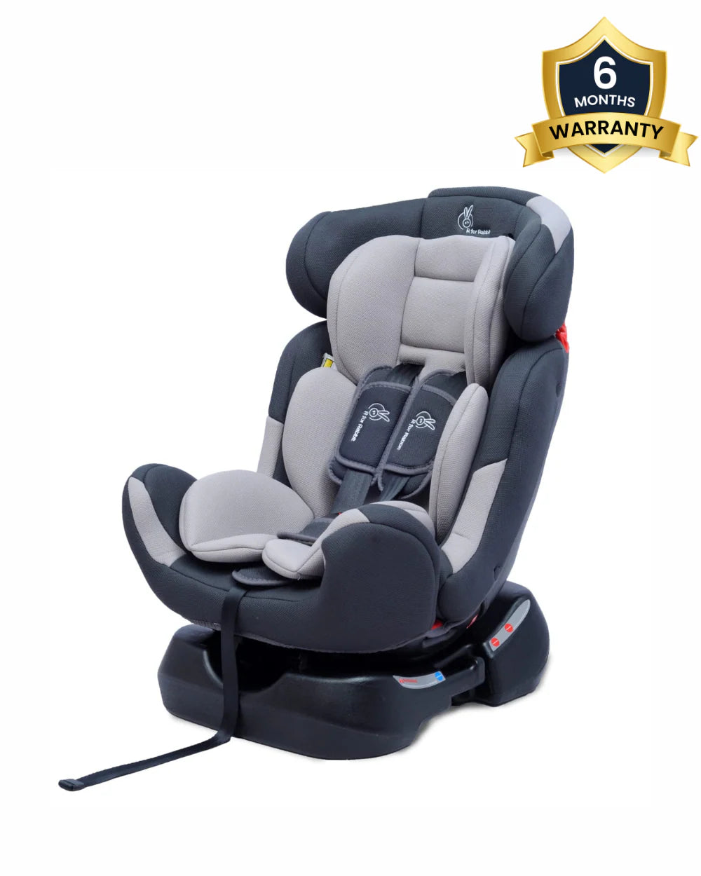 R for Rabbit Jack N Jill Grand-Baby Car Seat-Convertible (Front & Rear Facing)-Side Impact Protection-For 0 to 7Y (Upto 25Kg)-Grey