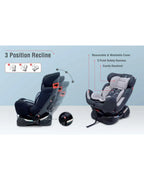R for Rabbit Jack N Jill Grand-Baby Car Seat-Convertible (Front & Rear Facing)-Side Impact Protection-For 0 to 7Y (Upto 25Kg)-Grey