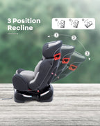 R for Rabbit Jack N Jill Grand-Baby Car Seat-Convertible (Front & Rear Facing)-Side Impact Protection-For 0 to 7Y (Upto 25Kg)-Grey