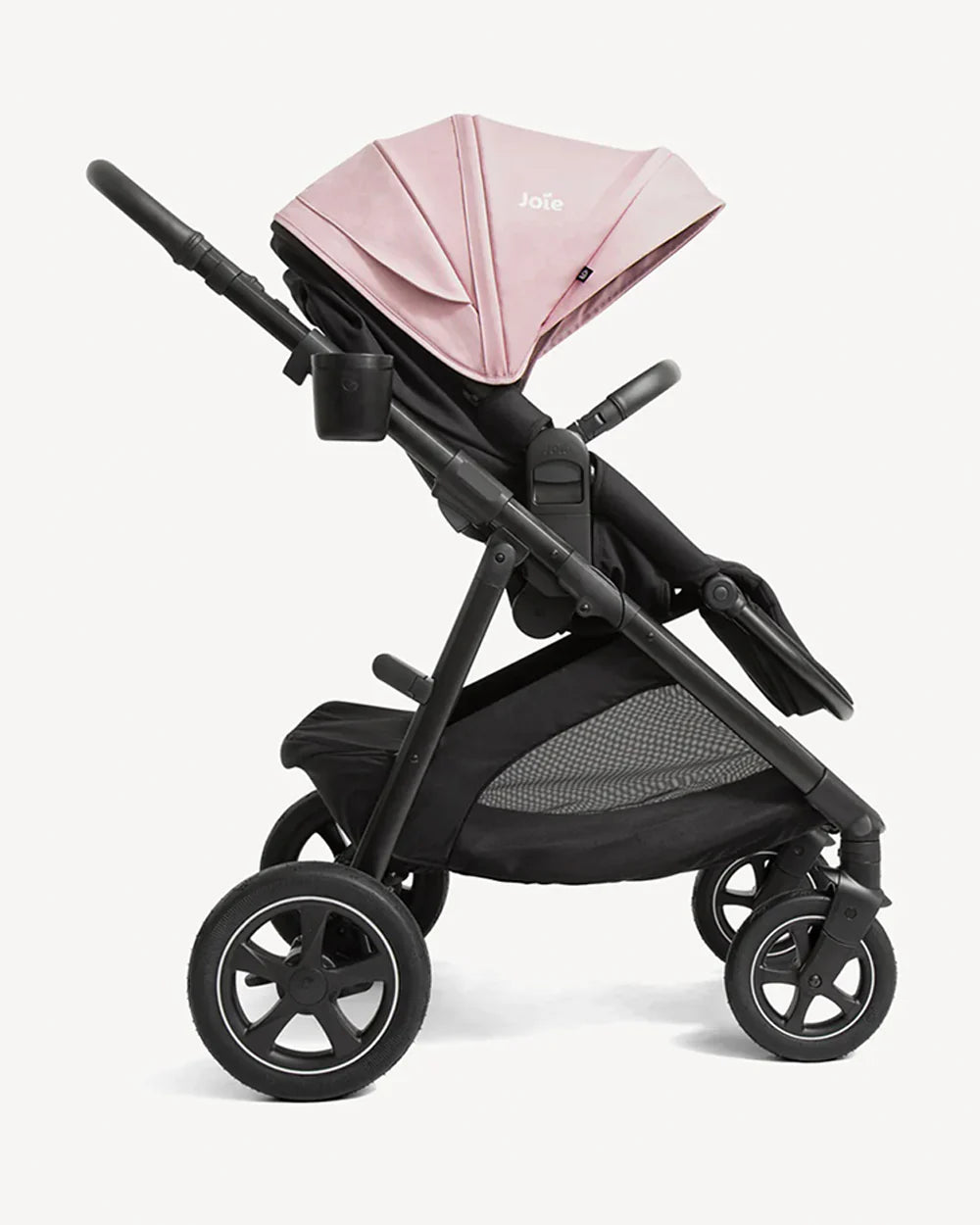 Joie Hazel Baby Stroller-Height Adjustable Seat & Parent Handle Bar-Reversible & Flat Reclining Seat-Car Seat Compatible-2 Years Warranty-For 0 to 4Y (Upto 22 kg)-Blush