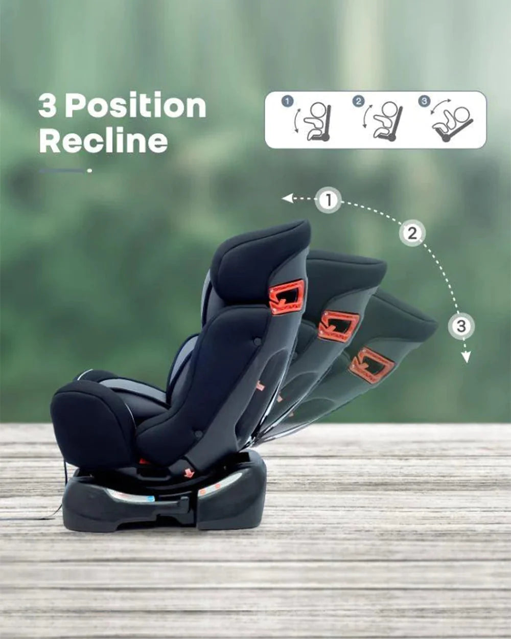 R for Rabbit Jack N Jill Grand-Baby Car Seat-Convertible (Front & Rear Facing)-Side Impact Protection-For 0 to 7Y (Upto 25Kg)-Black Grey