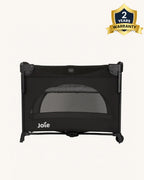 Joie Kubbie Sleep Bedside Crib & Travel Cot-With Removable Mattress-Compact Fold-Includes Travel Bag-Shale-For 0 to 36M