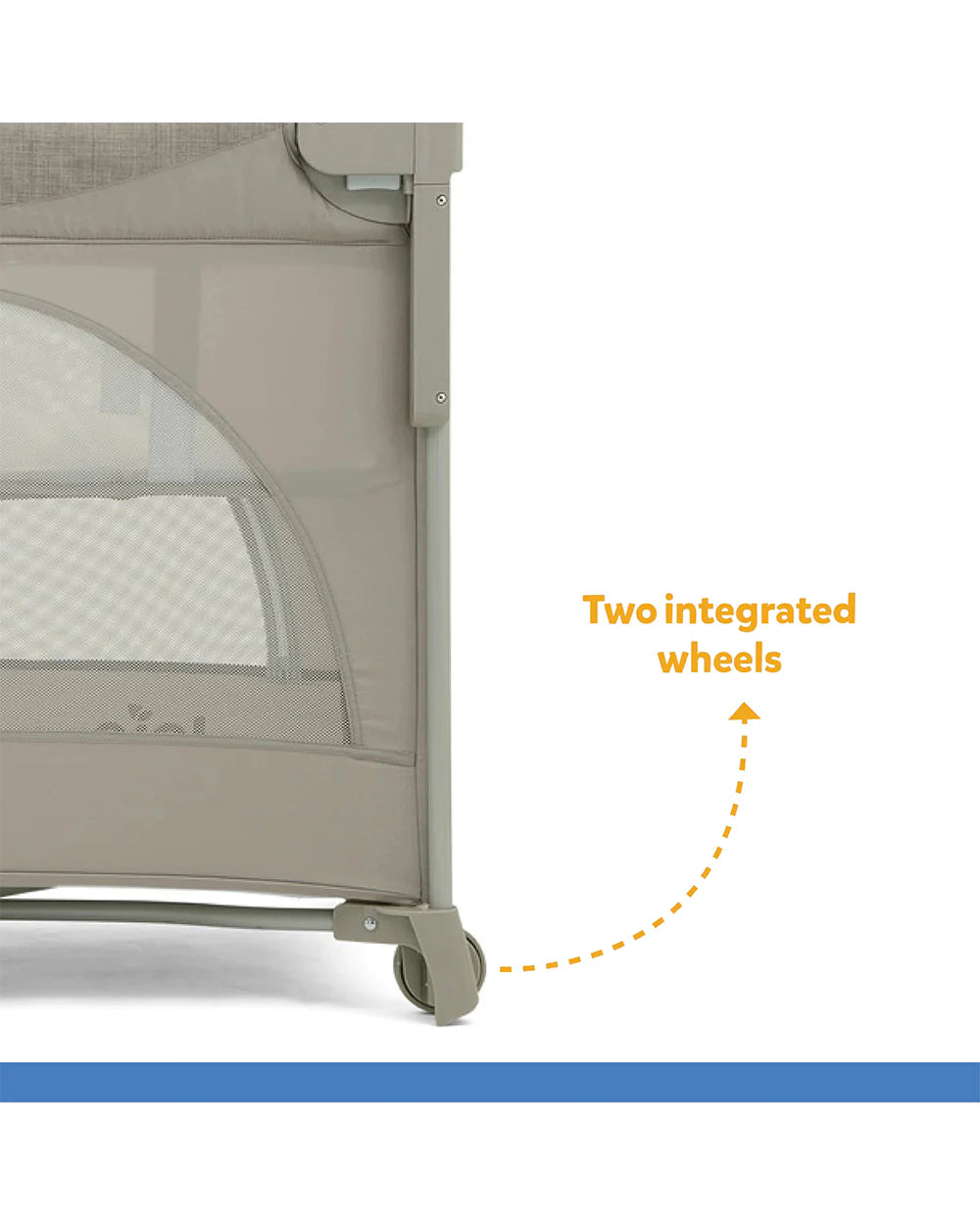 Joie Kubbie Sleep Bedside Crib & Travel Cot-With Removable Mattress-Compact Fold-Includes Travel Bag-Satellite-For 0 to 36M