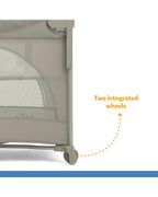 Joie Kubbie Sleep Bedside Crib & Travel Cot-With Removable Mattress-Compact Fold-Includes Travel Bag-Satellite-For 0 to 36M