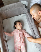 Joie Kubbie Sleep Bedside Crib & Travel Cot-With Removable Mattress-Compact Fold-Includes Travel Bag-Satellite-For 0 to 36M