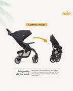 Joie Muze LX Baby Stroller-One Hand Fold-Flat Reclining-For 0 to 3Y (Upto 15Kg)-Coal