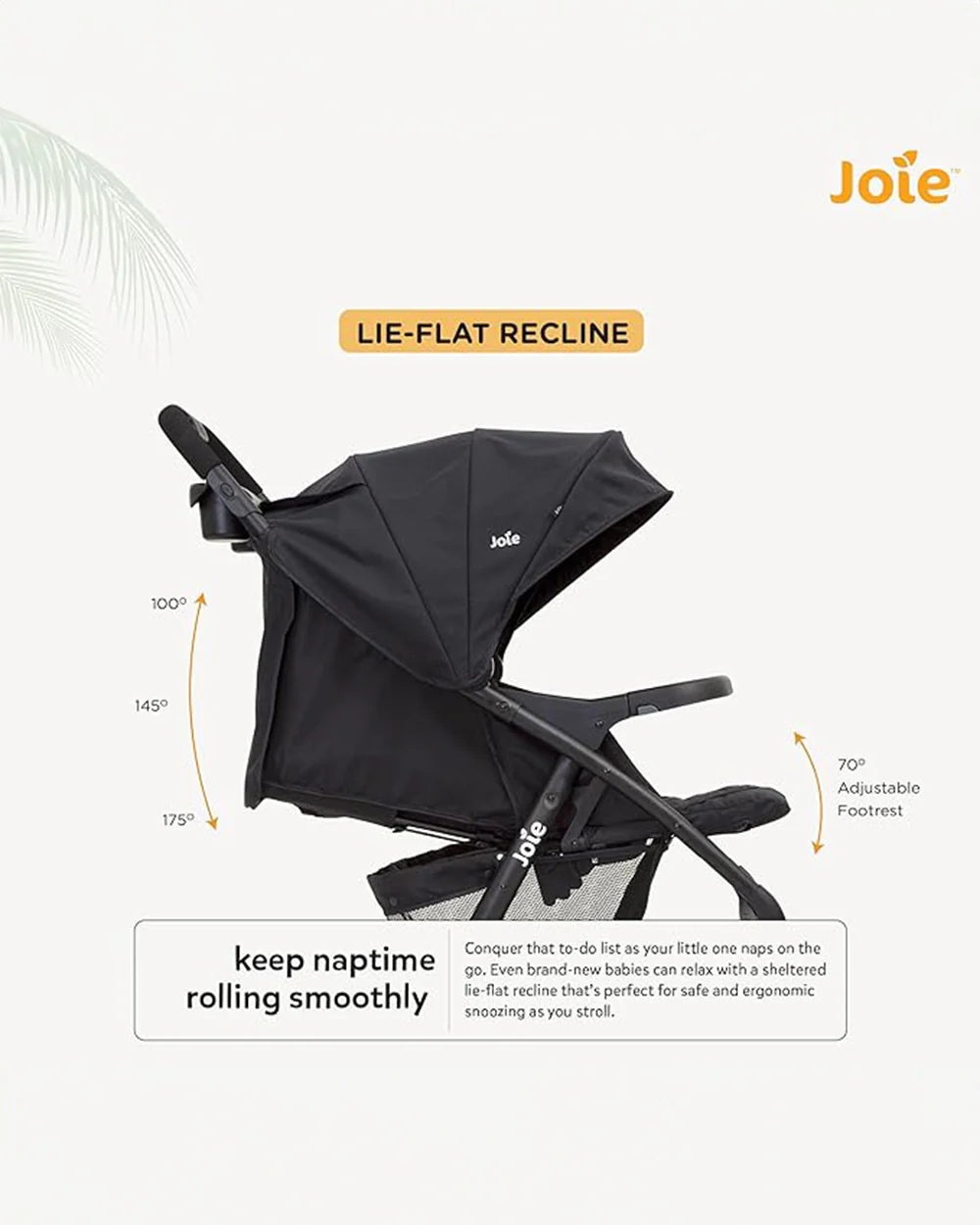 Joie Muze LX Baby Stroller-One Hand Fold-Flat Reclining-For 0 to 3Y (Upto 15Kg)-Coal