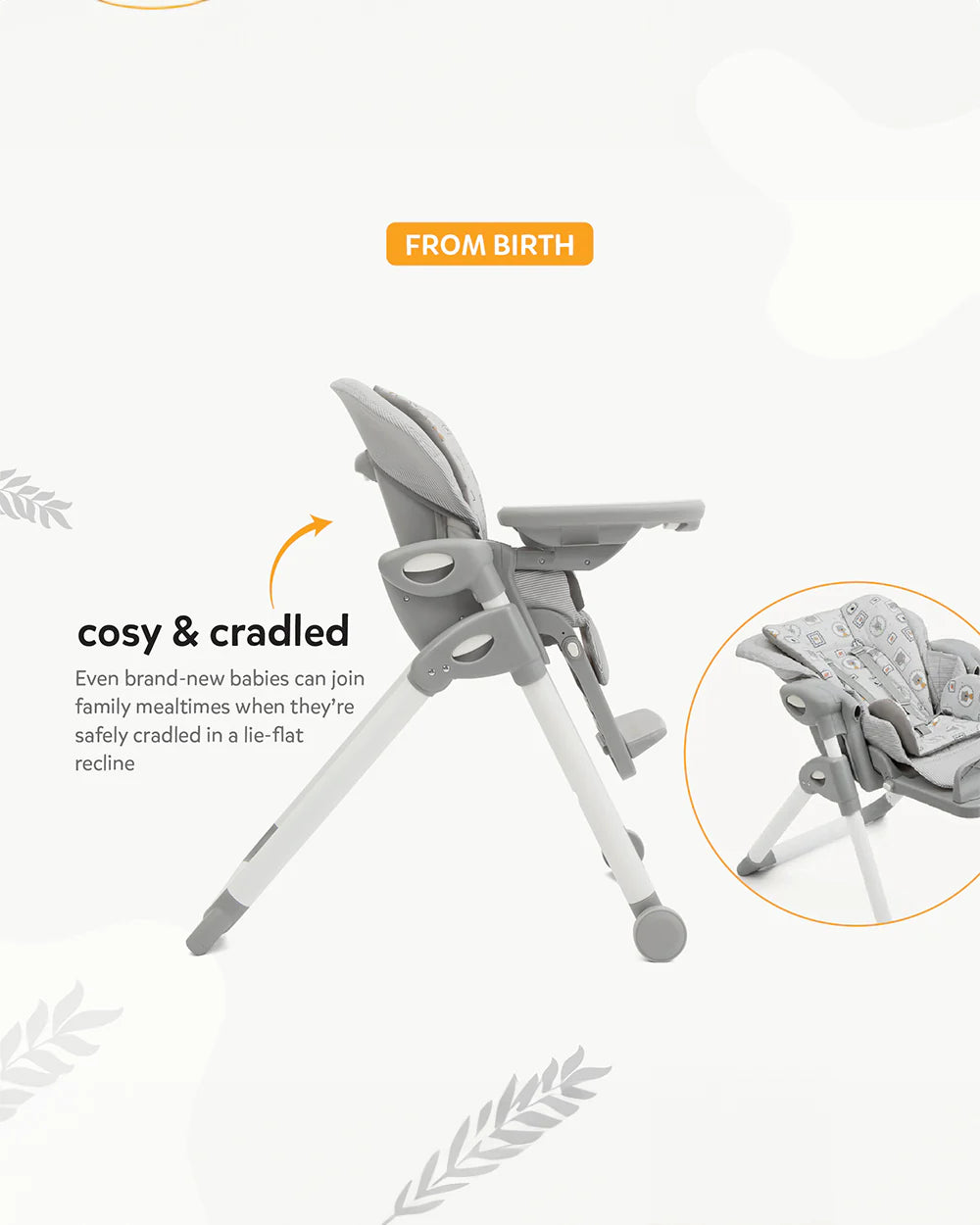 Joie Multiply 6in1 Baby High Chair-5 Level Height Adjustments With 3 Position Adjustable Tray-Convertible To Booster Seat & Mini Table-For 0 to 6Y (Upto 27Kg)-Walnunt Wood