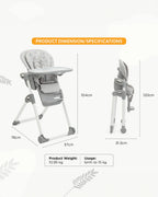 Joie Multiply 6in1 Baby High Chair-5 Level Height Adjustments With 3 Position Adjustable Tray-Convertible To Booster Seat & Mini Table-2 Years For 0 to 6Y (Upto 27Kg)-Arctic