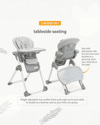 Joie Multiply 6in1 Baby High Chair-5 Level Height Adjustments With 3 Position Adjustable Tray-Convertible To Booster Seat & Mini Table-2 Years For 0 to 6Y (Upto 27Kg)-Arctic