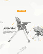 Joie Multiply 6in1 Baby High Chair-5 Level Height Adjustments With 3 Position Adjustable Tray-Convertible To Booster Seat & Mini Table-2 Years For 0 to 6Y (Upto 27Kg)-Arctic