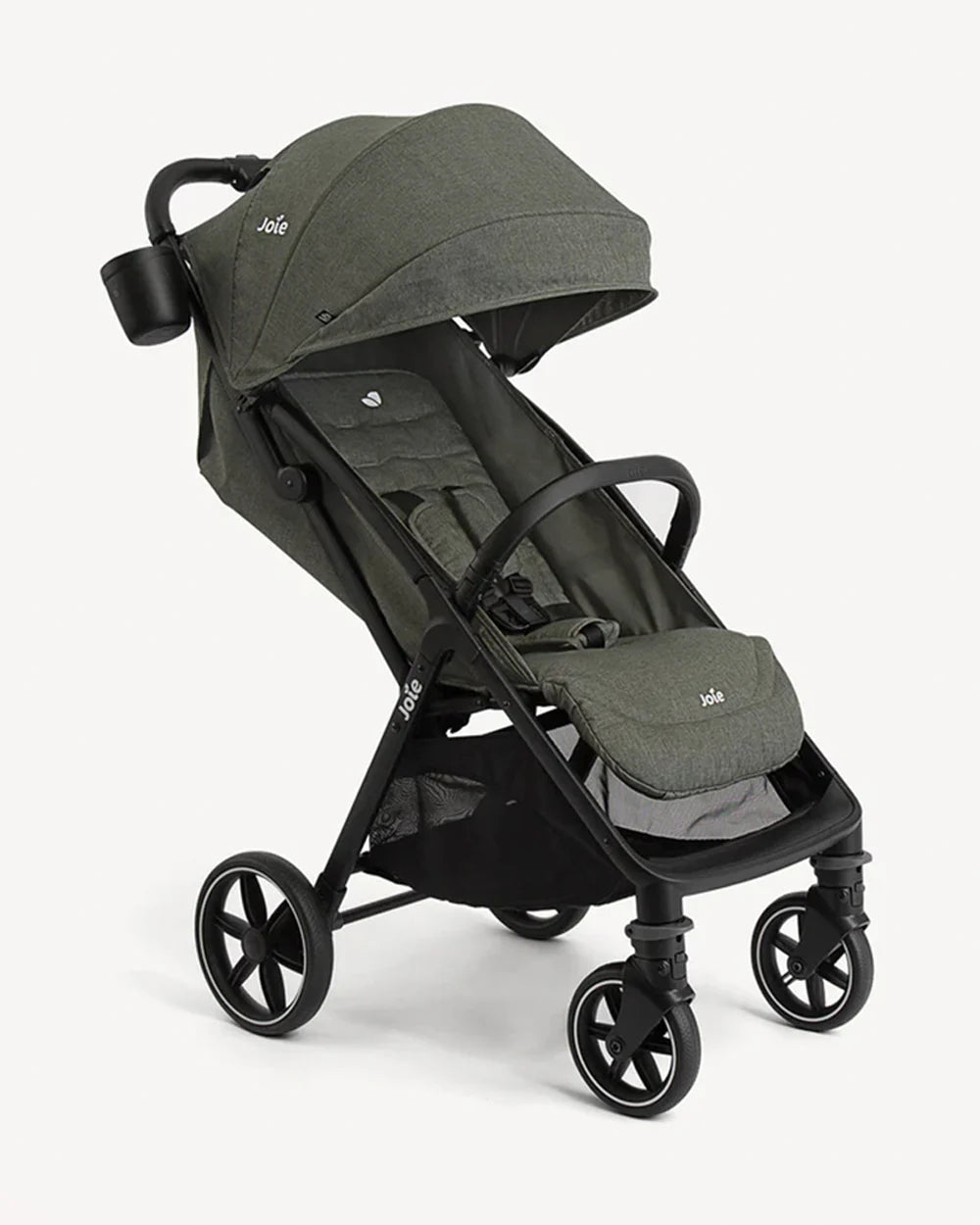 Joie Nutmeg Cabin Friendly Stroller-One Hand Fold-Near Flat Reclining Seat-Car Seat Compatible-2 Years Warranty-For 0 to 4Y (Upto 22 Kg)-Evergreen