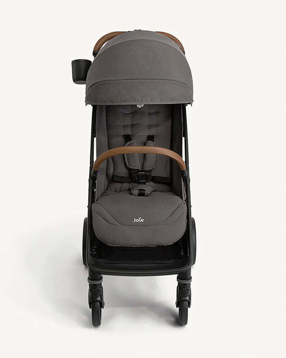 Joie Nutmeg Cabin Friendly Stroller-One Hand Fold-Near Flat Reclining Seat-Car Seat Compatible-2 Years Warranty-For 0 to 4Y (Upto 22 Kg)-Thunder