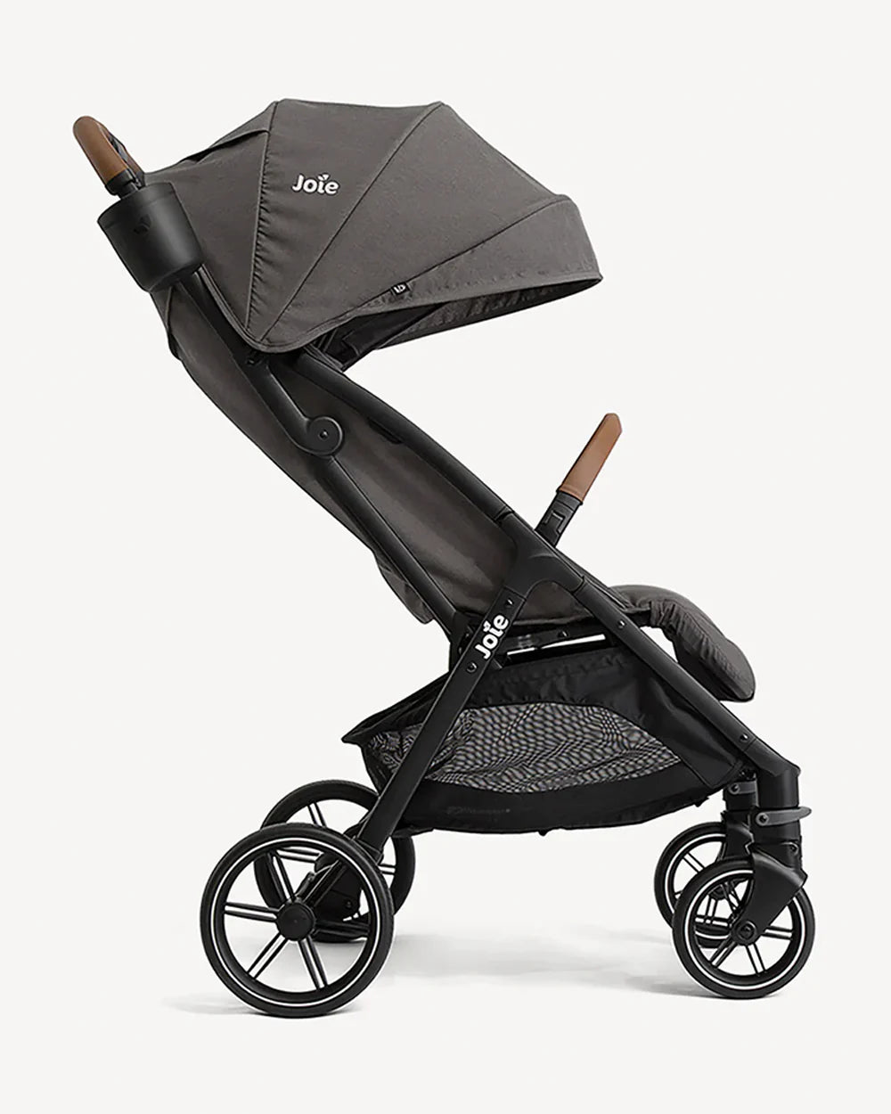 Joie Nutmeg Cabin Friendly Stroller-One Hand Fold-Near Flat Reclining Seat-Car Seat Compatible-2 Years Warranty-For 0 to 4Y (Upto 22 Kg)-Thunder