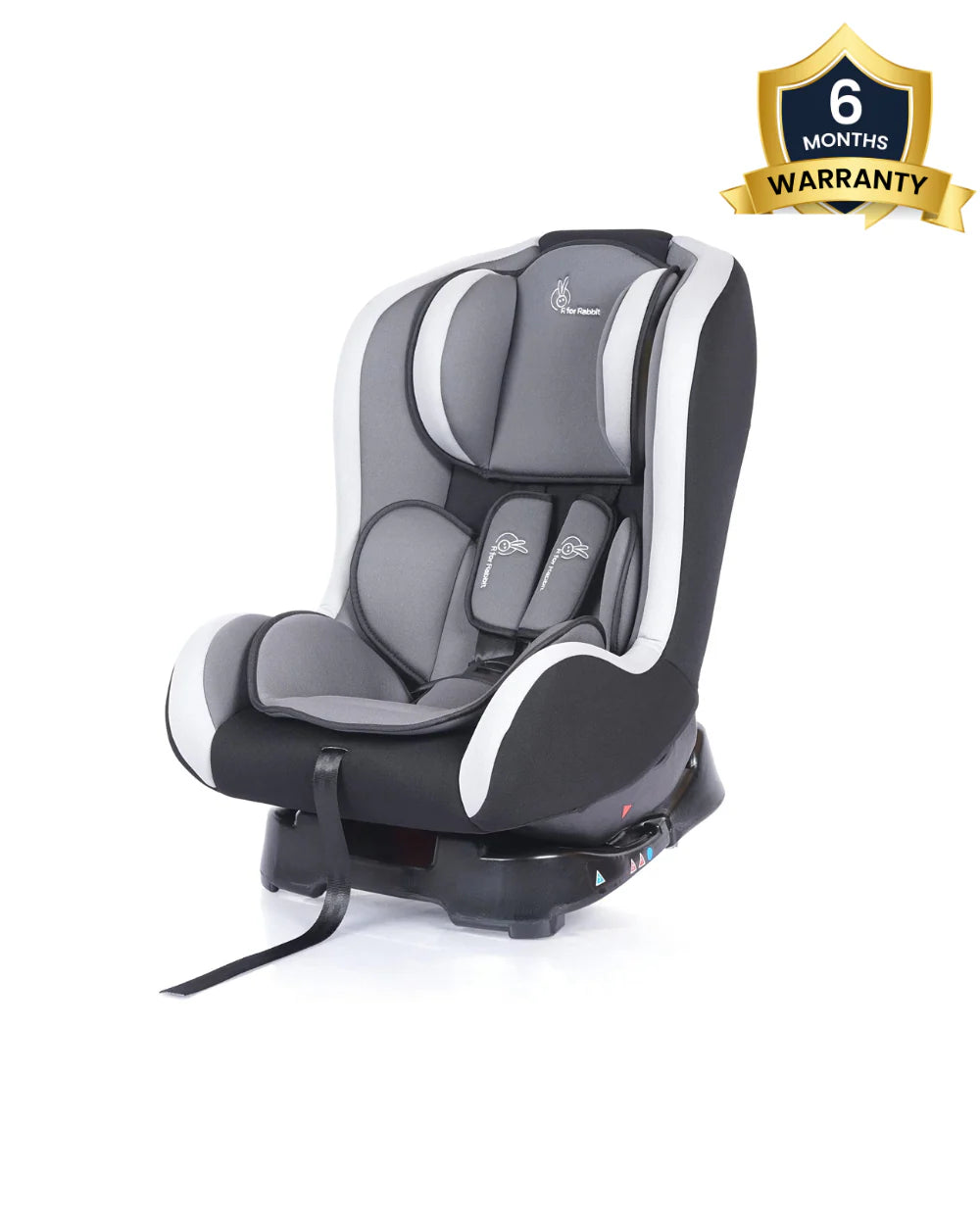 R for Rabbit Jack N Jill-Baby Car Seat-Convertible (Front & Rear Facing)-3 Position Recline-For 0 to 5Y (Upto 18Kg)-Black Grey