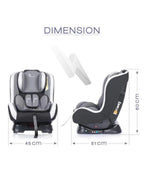 R for Rabbit Jack N Jill-Baby Car Seat-Convertible (Front & Rear Facing)-3 Position Recline-For 0 to 5Y (Upto 18Kg)-Black Grey