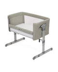 Joie Roomie Glide Bedside Crib-Single Hand Glide-With Removable Mattress & 4 Lockable Wheels-11 Height Adjustments-Dual Mesh Windows-For 0 to 6M (Upto 9 kg)-Almond