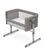 Joie Roomie Glide Bedside Crib-Single Hand Glide-With Removable Mattress & 4 Lockable Wheels-11 Height Adjustments-Dual Mesh Windows-For 0 to 6M (Upto 9 kg)-Foggy Grey