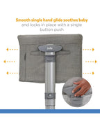 Joie Roomie Glide Bedside Crib-Single Hand Glide-With Removable Mattress & 4 Lockable Wheels-11 Height Adjustments-Dual Mesh Windows-For 0 to 6M (Upto 9 kg)-Foggy Grey