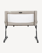 Joie Roomie Go Travel Bedside Crib-Compact Fold-With Both Side Mesh Windows & Removable Mattress-5 Height Adjustments-With 4 Lockable Wheels-For Infants-Upto 9 Kg-Clay