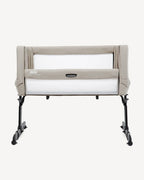 Joie Roomie Go Travel Bedside Crib-Compact Fold-With Both Side Mesh Windows & Removable Mattress-5 Height Adjustments-With 4 Lockable Wheels-For Infants-Upto 9 Kg-Clay