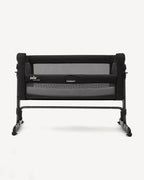 Joie Roomie Glide Bedside Crib-Single Hand Glide-With Removable Mattress & 4 Lockable Wheels-11 Height Adjustments-Dual Mesh Windows-For 0 to 6M (Upto 9 kg)-Shale