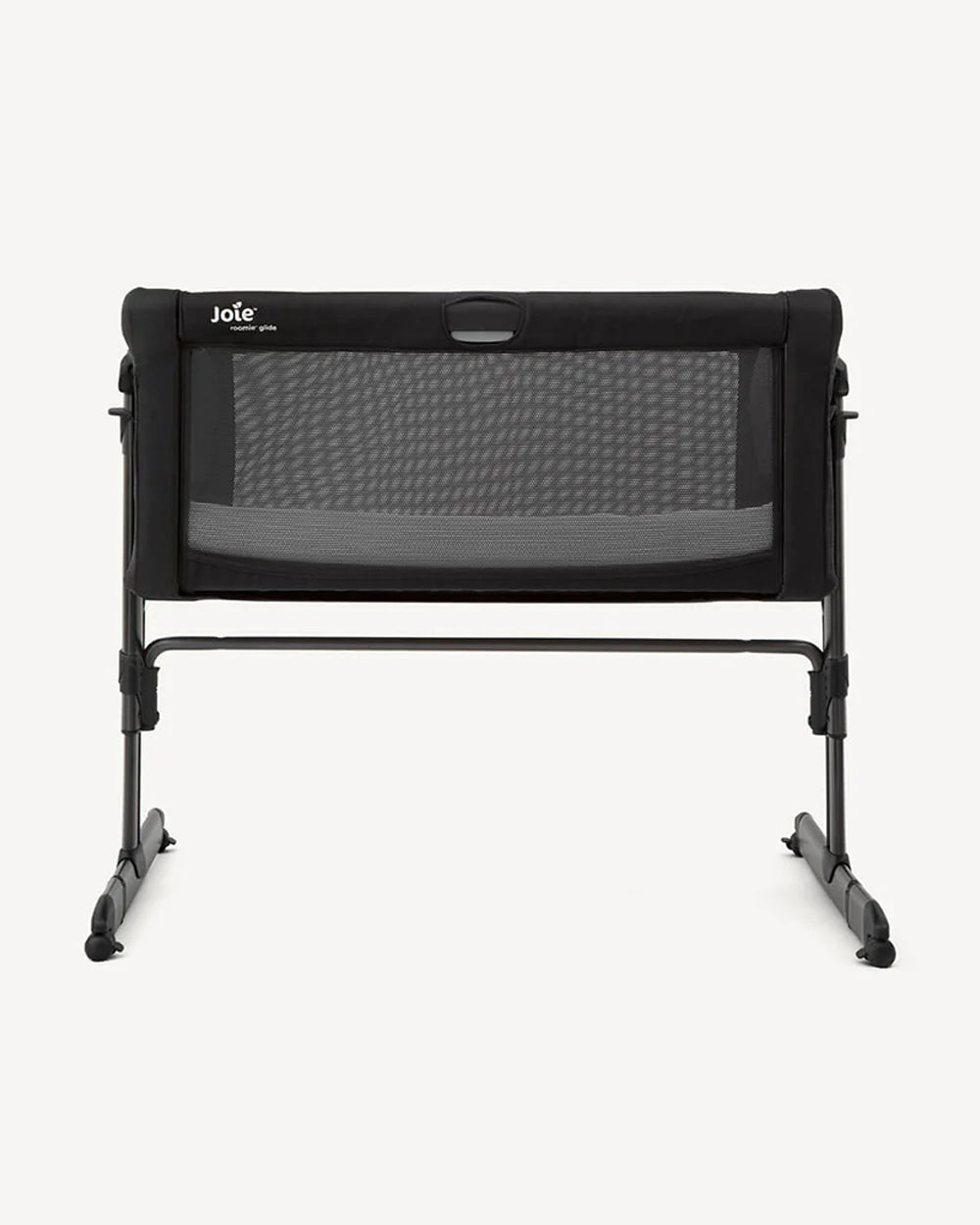 Joie Roomie Glide Bedside Crib-Single Hand Glide-With Removable Mattress & 4 Lockable Wheels-11 Height Adjustments-Dual Mesh Windows-For 0 to 6M (Upto 9 kg)-Shale