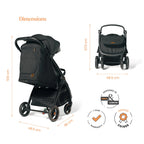 Loopie Hop Travel Friendly Stroller - Charcoal Black
