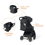 Loopie Hop Travel Friendly Stroller - Charcoal Black