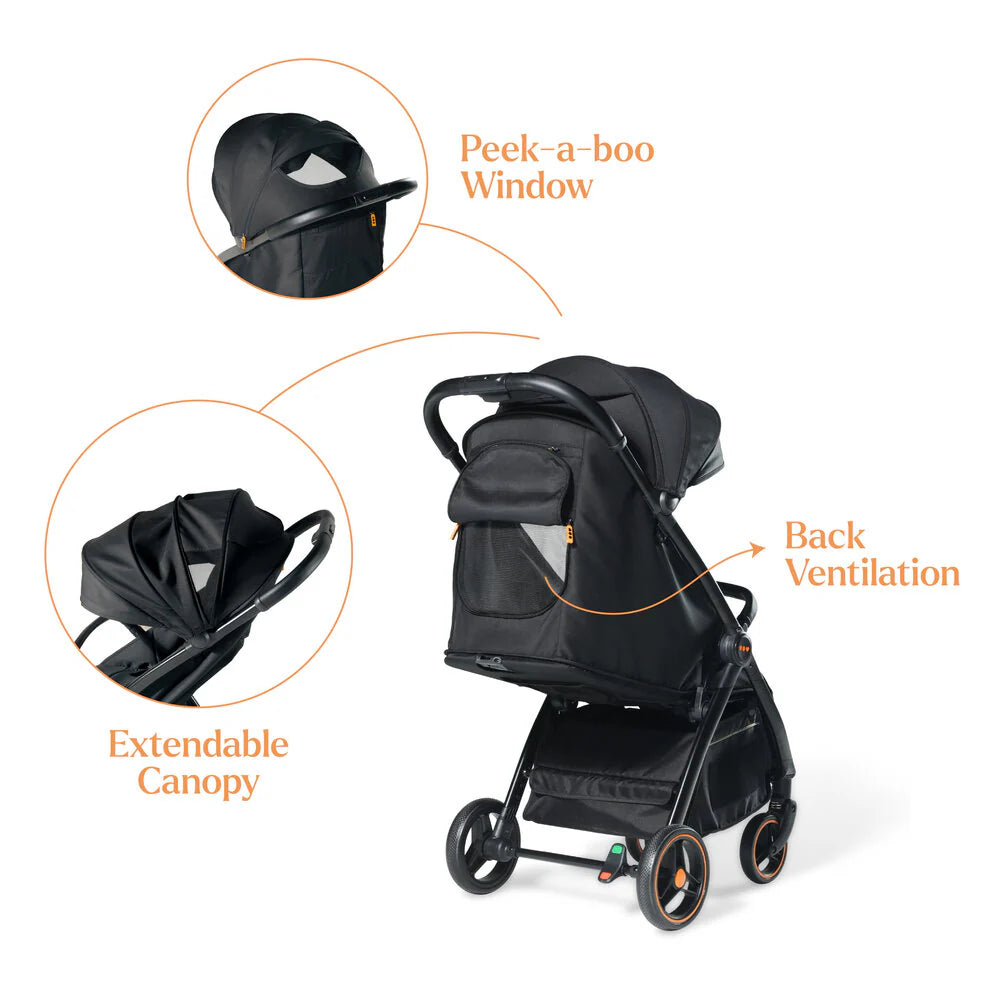 Loopie Hop Travel Friendly Stroller - Charcoal Black