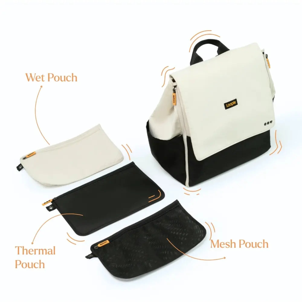 Loopie Robin Diaper Bag Ivory Marble