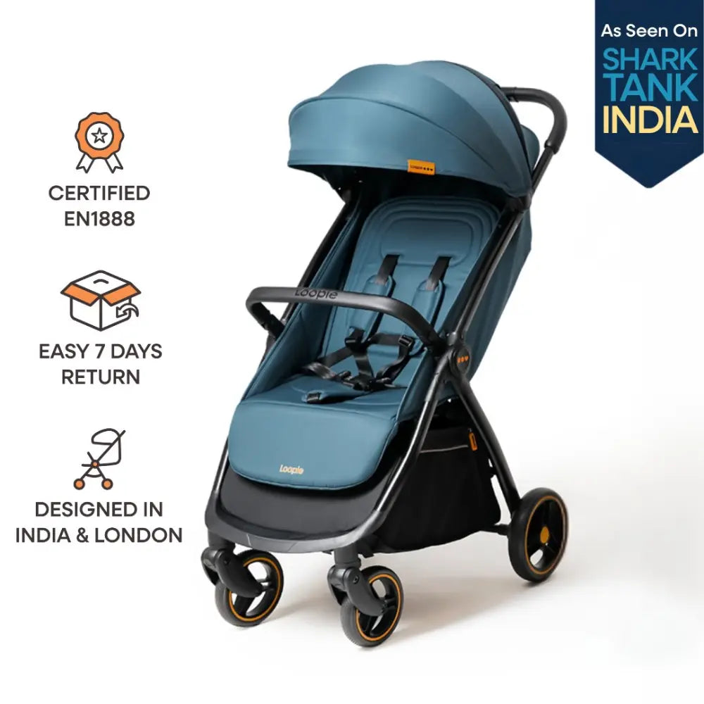 Loopie Hop Travel Friendly Stroller Blue Jade