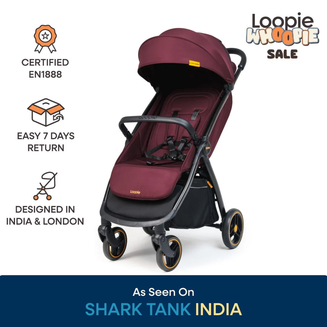 Loopie Hop Travel Friendly Stroller -Maroon Mulberry