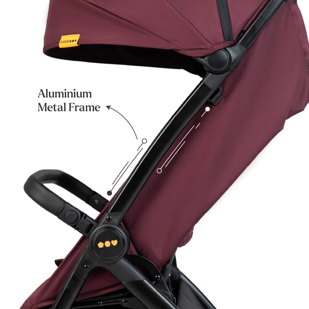 Loopie Hop Travel Friendly Stroller -Maroon Mulberry