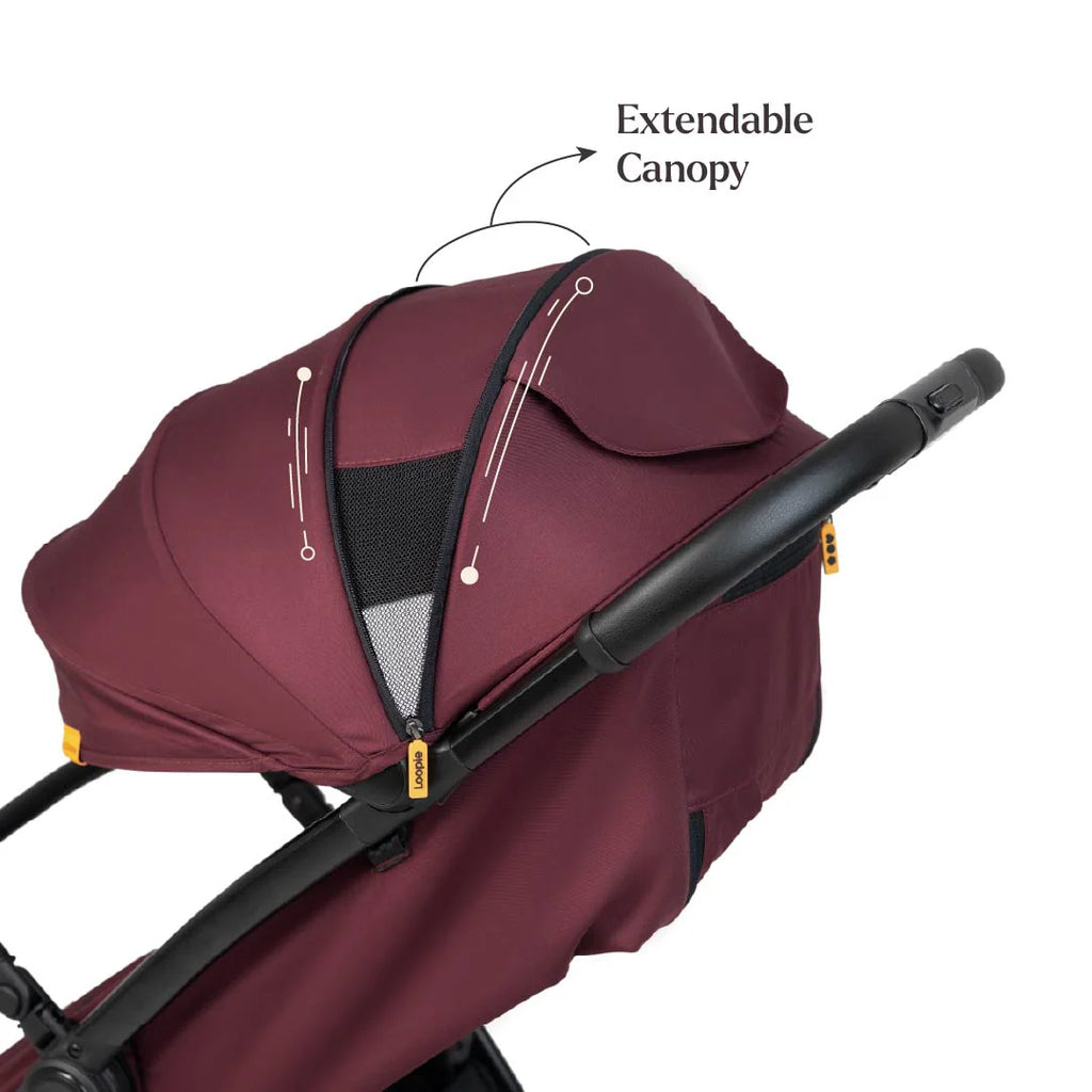 Loopie Hop Travel Friendly Stroller -Maroon Mulberry