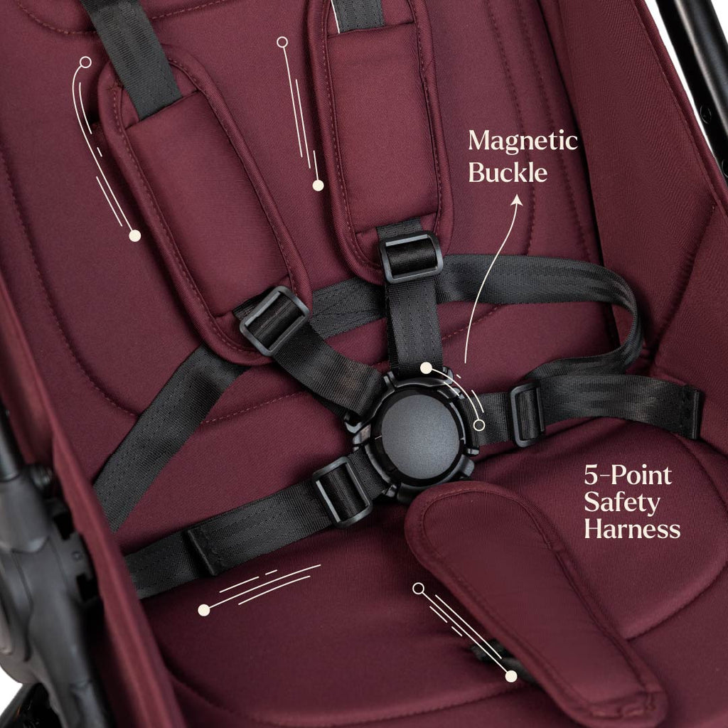 Loopie Hop Travel Friendly Stroller -Maroon Mulberry