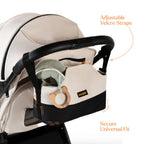 Loopie Organiser Bag ,Baby Stroller Organiser Bag | Universal Fit | Magnetic Closure | Baby Caddy Bag- Ivory