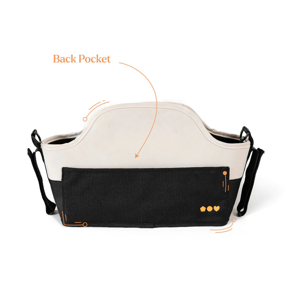 Loopie Organiser Bag ,Baby Stroller Organiser Bag | Universal Fit | Magnetic Closure | Baby Caddy Bag- Ivory