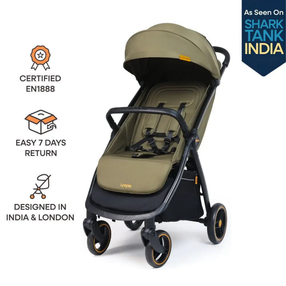 Loopie Hop Travel Friendly Stroller -Olive fern
