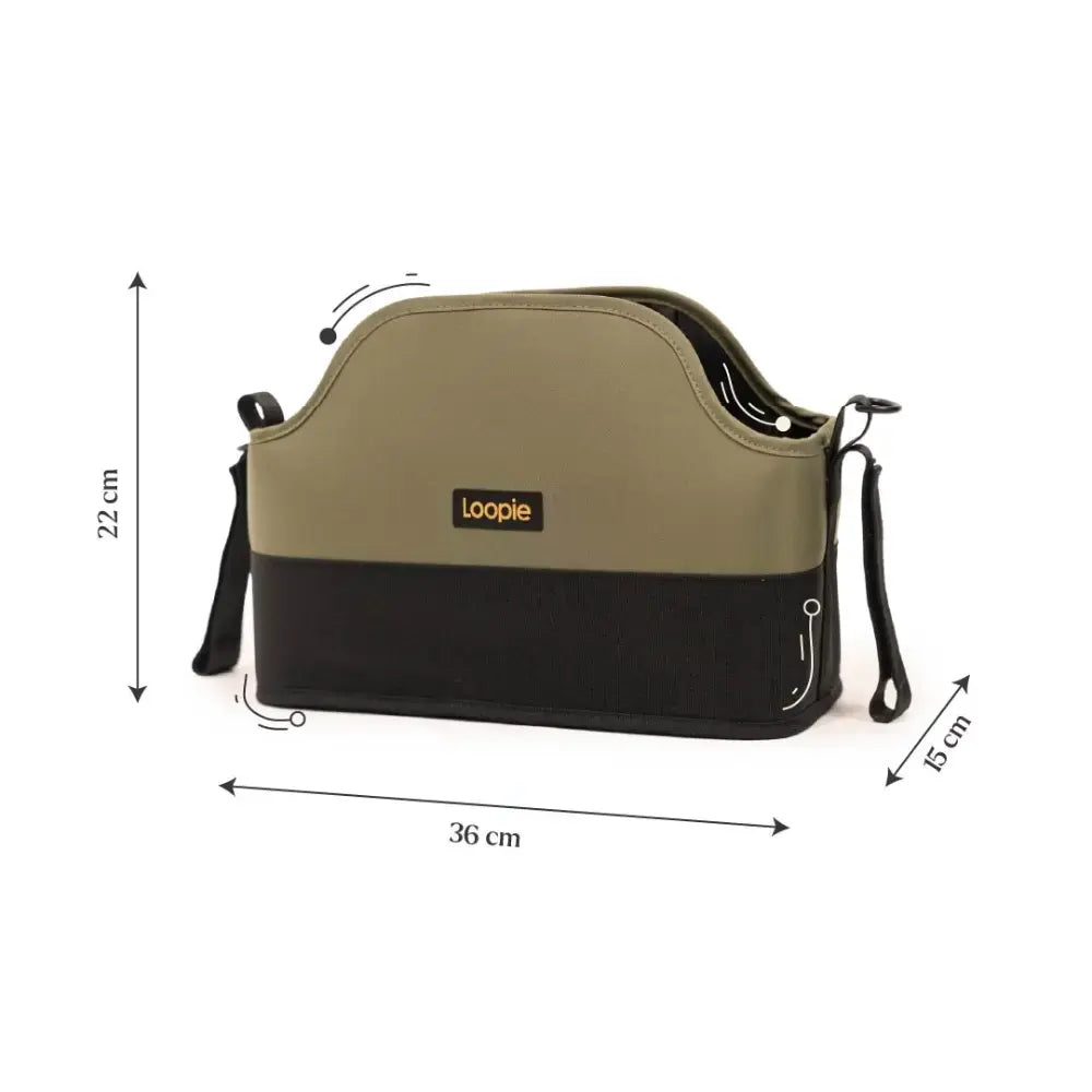 Loopie Organiser Bag ,Baby Stroller Organiser Bag | Universal Fit | Magnetic Closure | Baby Caddy Bag- Olive Fern