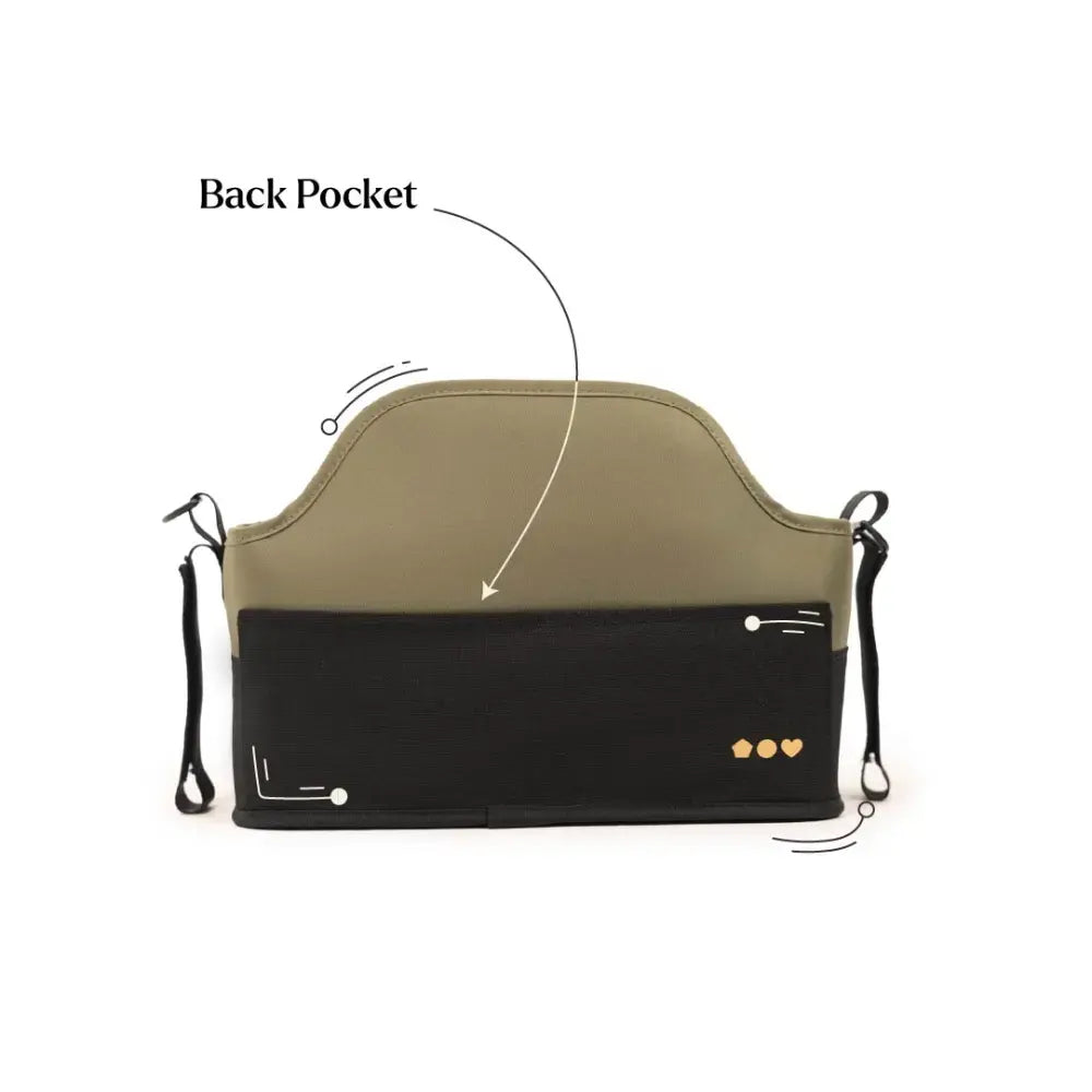 Loopie Organiser Bag ,Baby Stroller Organiser Bag | Universal Fit | Magnetic Closure | Baby Caddy Bag- Olive Fern