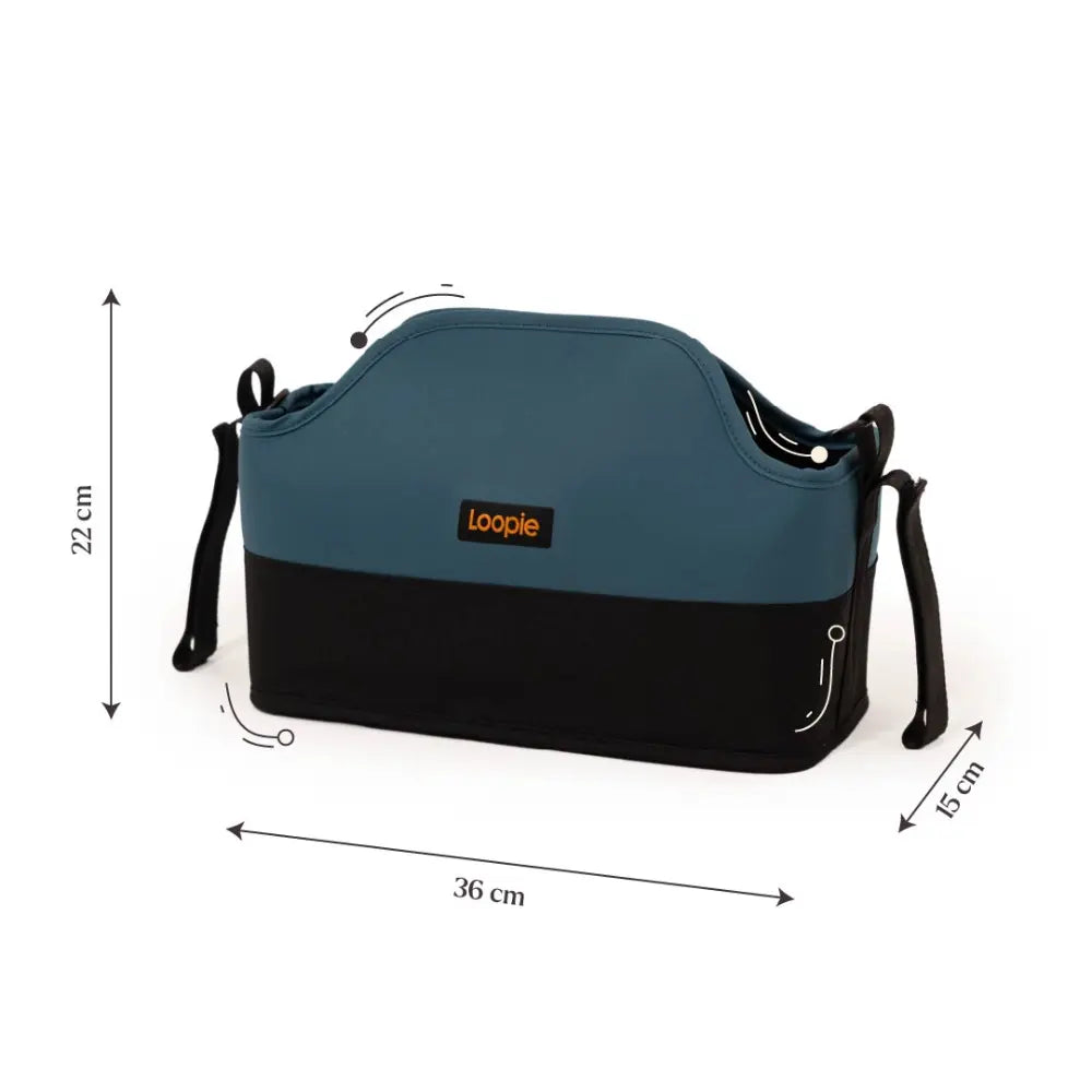 Loopie Organiser Bag ,Baby Stroller Organiser Bag | Universal Fit | Magnetic Closure | Baby Caddy Bag- Blue Jade