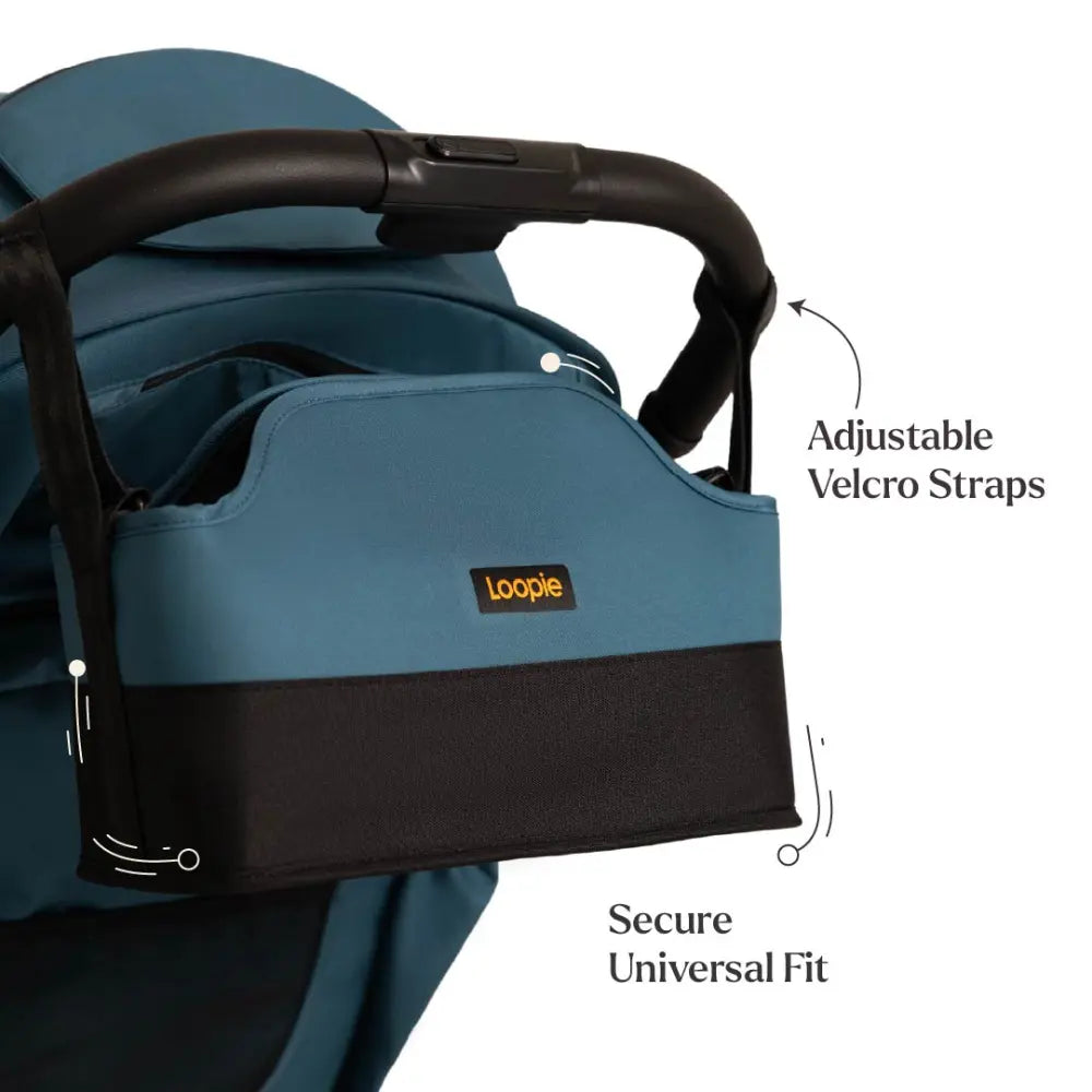 Loopie Organiser Bag ,Baby Stroller Organiser Bag | Universal Fit | Magnetic Closure | Baby Caddy Bag- Blue Jade