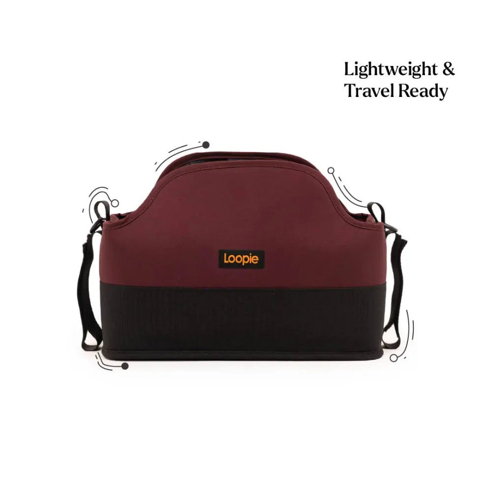Loopie Organiser Bag ,Baby Stroller Organiser Bag | Universal Fit | Magnetic Closure | Baby Caddy Bag- Maroon Mulberry
