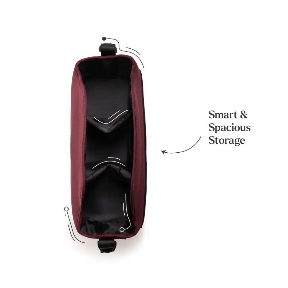 Loopie Organiser Bag ,Baby Stroller Organiser Bag | Universal Fit | Magnetic Closure | Baby Caddy Bag- Maroon Mulberry