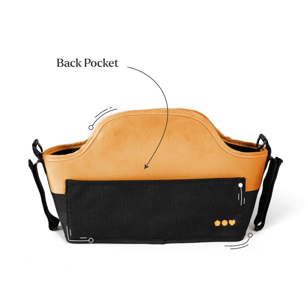 Loopie Organiser Bag ,Baby Stroller Organiser Bag | Universal Fit | Magnetic Closure | Baby Caddy Bag- Orange