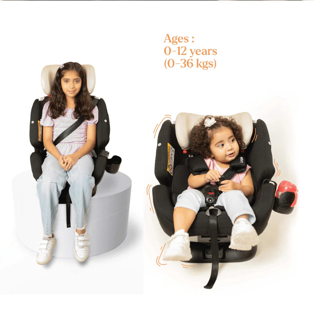 Loopie Lap Car Seat – Black Charcoal