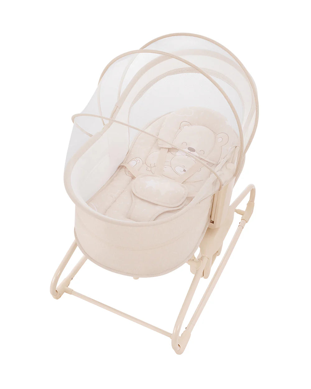 Mastela 4 in 1 Swing & Bassinet-12 Melodies-Adjustable Backrest-5 Points Harness-Breathable Mesh Sides & Soft Headrest-For 0 to 36M (Upto 15 Kg)-Bronze