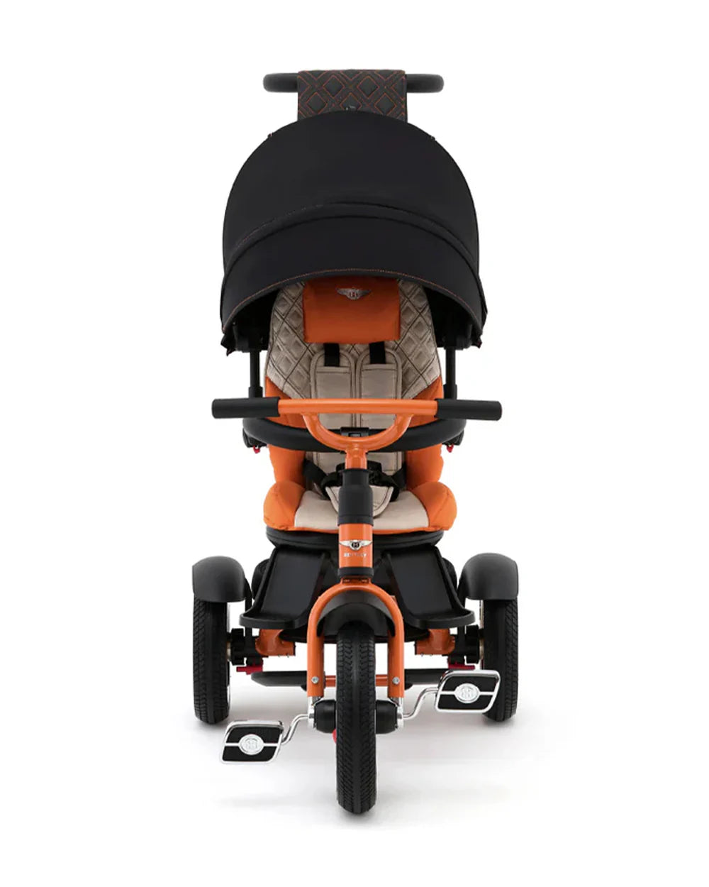 Bentley Mulliner 6 in 1 Trike Stroller-Continental GT Mulliner Style Replica Wheels-Cross Stiched & Cushioned Seats-With Bentley Badge & Anti Slip Pedals-For 6M to 5Y (Upto 25 Kg)-Mandarin