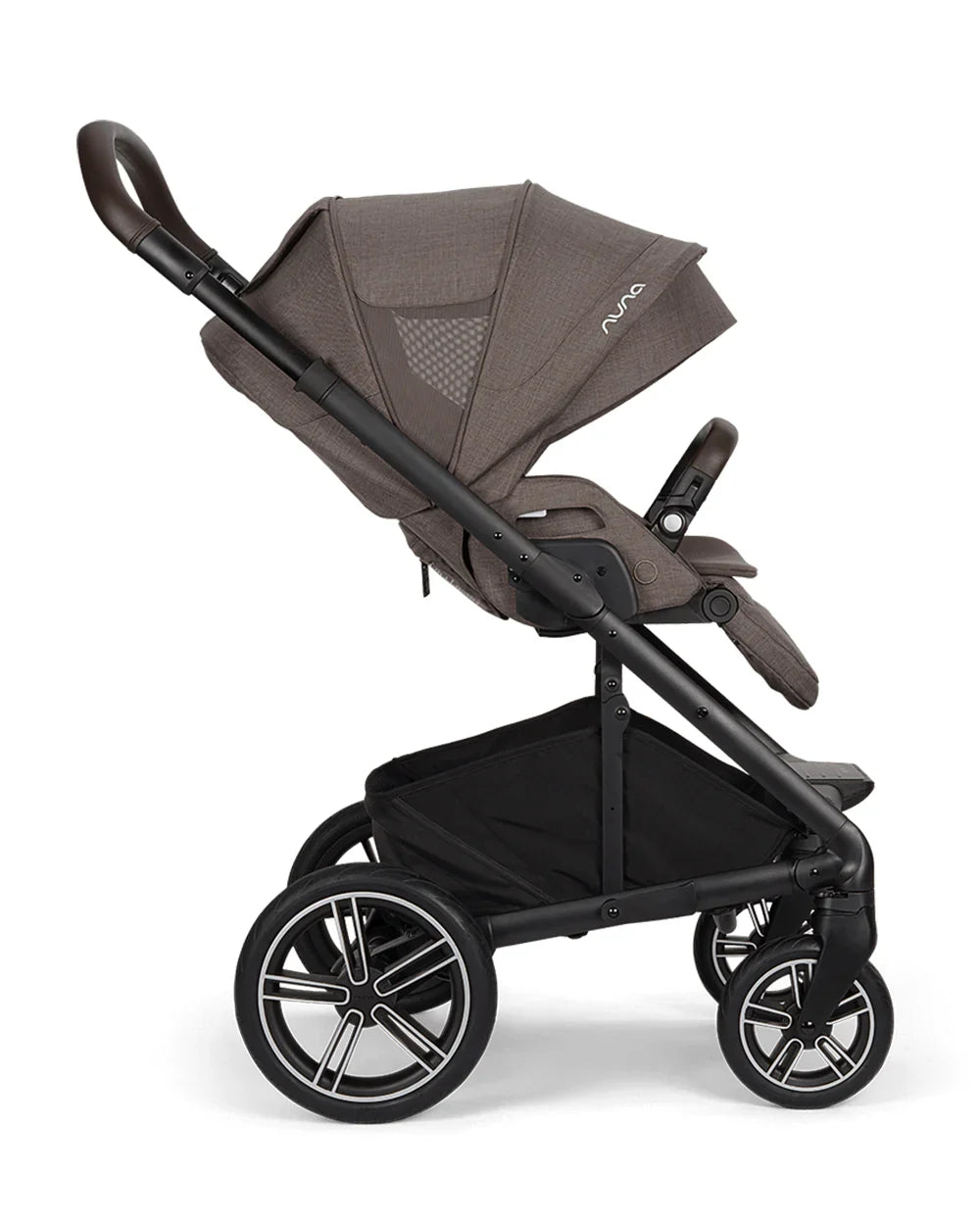 Nuna MIXX Next Baby Stroller-Height Adjustable Parent Handle Bar-All Terrain Big Rear Wheels-Includes Rain Cover & Post Adaptors-2 Years Warranty-Pram for 0 to 4Y (Upto 22 Kg)-Chestnut - diapers2toys